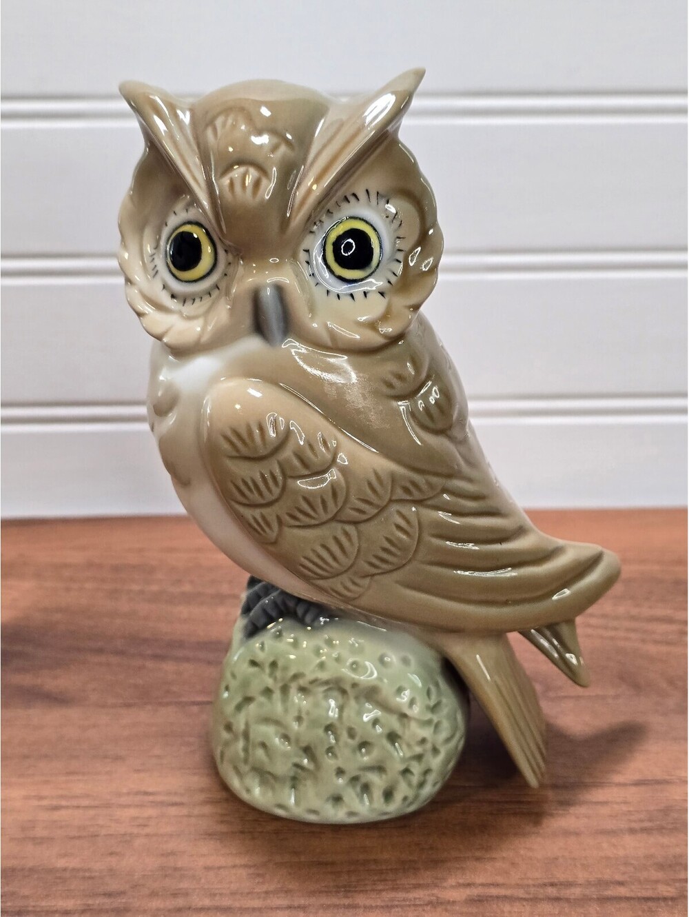 Vintage Ceramic Owl Figurine Mid Century Woodland Bird Home Decor